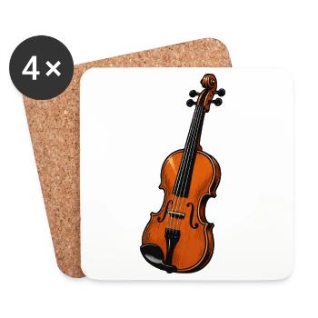 Orchestral Violin Illustration - Coasters (set of 4) - white - Front