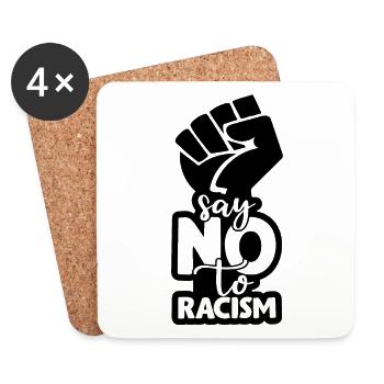 Racisme Anti-Racisme Tolérance Droits de l'Homme - Dessous de verre (lot de 4) - blanc - Devant