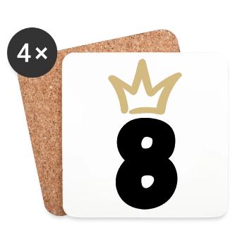 NUMBER EIGHT 8 Crown - Coasters (set of 4) - white - Front