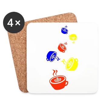 Kaffee Icon - Untersetzer (4er-Set) - Weiß - Vorne