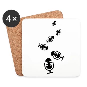 Microphone icon - Coasters (set of 4) - white - Front