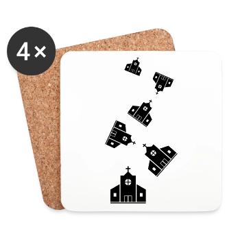 Kirche - Untersetzer (4er-Set) - Weiß - Vorne