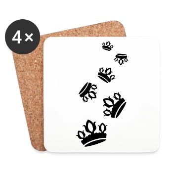 Silhouette de la couronne - Dessous de verre (lot de 4) - blanc - Devant