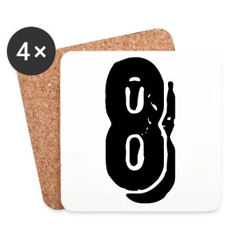 8 number jersey - Coasters (set of 4) - white - Front