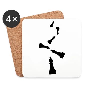 Symbole de la pièce d’échecs - Dessous de verre (lot de 4) - blanc - Devant
