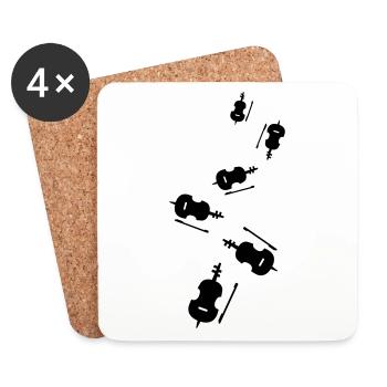 Violin Instrument - Coasters (set of 4) - white - Front
