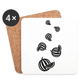 Melone Frucht - Untersetzer (4er-Set) - Weiß - Vorne