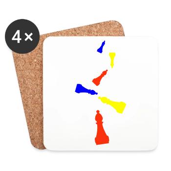 Chess piece symbol - Coasters (set of 4) - white - Front