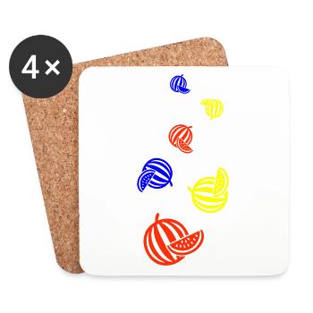 Melon fruit - Coasters (set of 4) - white - Front