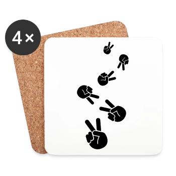 Hand Peace - Coasters (set of 4) - white - Front