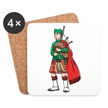 Dudelsack Instrument Schottland Kultur Geschenk - Untersetzer (4er-Set) - Weiß - Vorne