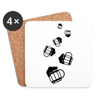 Bier Icon Symbol - Untersetzer (4er-Set) - Weiß - Vorne