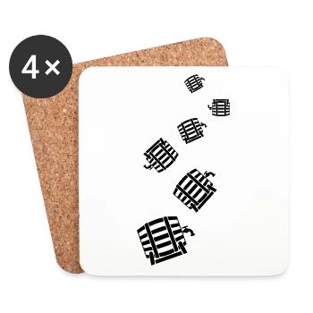 Bierfass Icon Symbol - Untersetzer (4er-Set) - Weiß - Vorne