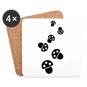 Pilze Symbol - Untersetzer (4er-Set) - Weiß - Vorne
