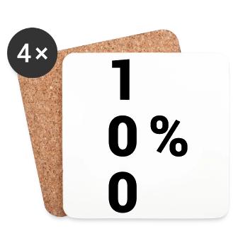 100% Hero - Untersetzer (4er-Set) - Weiß - Vorne