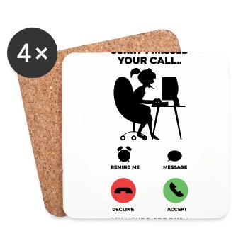 Sorry I Missed Your Call My Hands Are Busy Video G - Untersetzer (4er-Set) - Weiß - Vorne