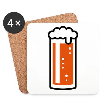 German Altbier Glass (Beer / Ale / 2C) - Coasters (set of 4) - white - Front