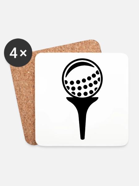 Golfball - Untersetzer (4er-Set) - Weiß