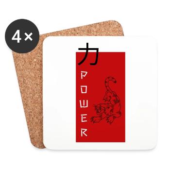 Panther POWER - Coasters (set of 4) - white - Front