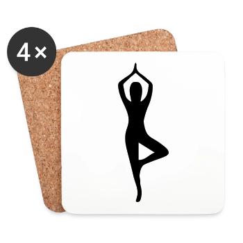 Yoga - Untersetzer (4er-Set) - Weiß - Vorne