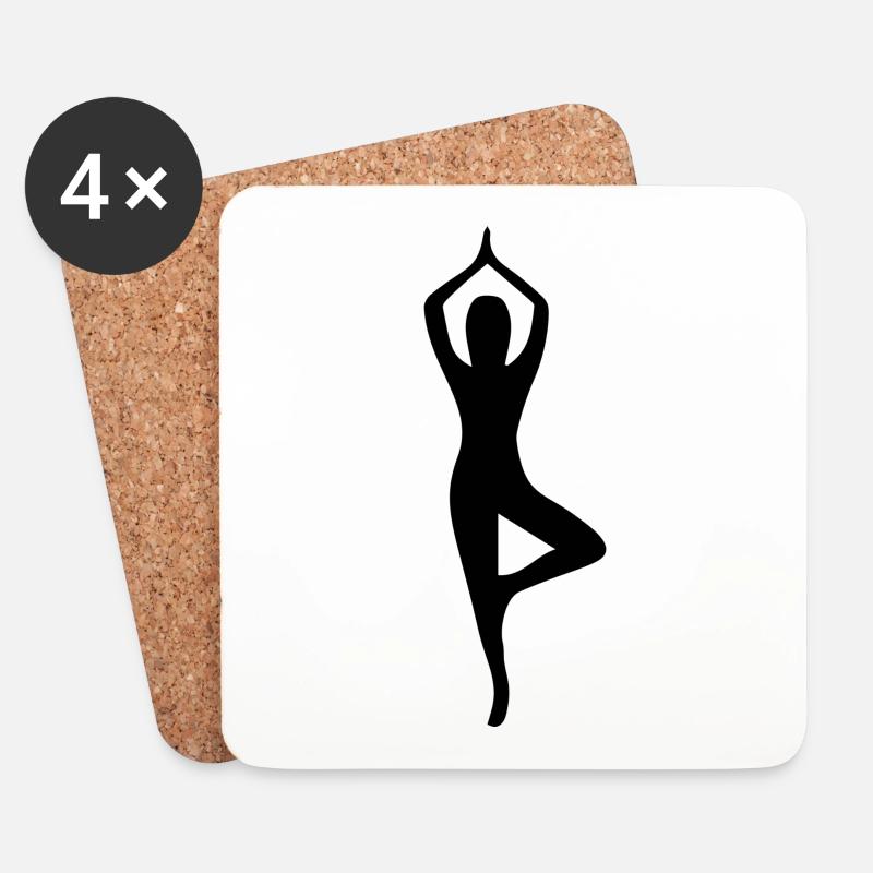 Yoga - Untersetzer (4er-Set) - Weiß