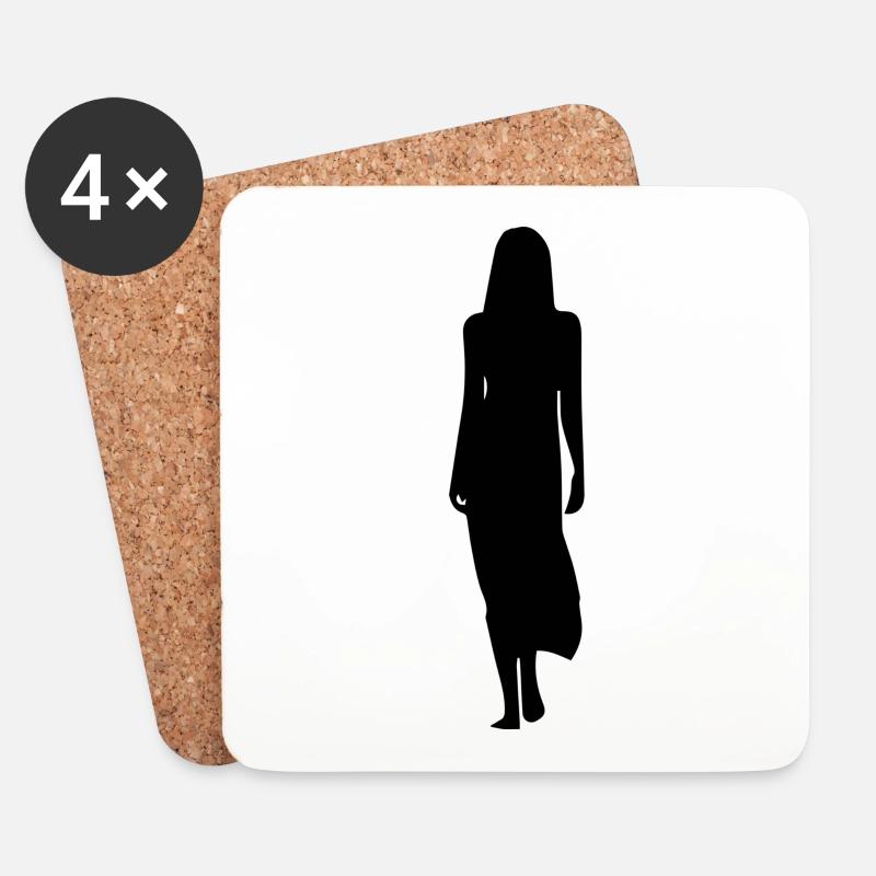 Frau in Kleid - Untersetzer (4er-Set) - Weiß