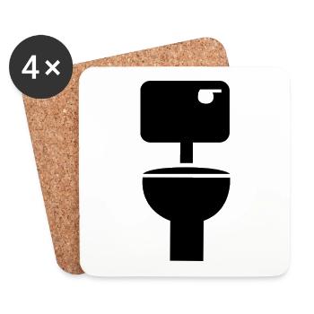 Toilet - Coasters (set of 4) - white - Front