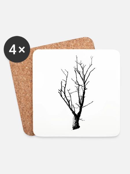 Baum - Untersetzer (4er-Set) - Weiß