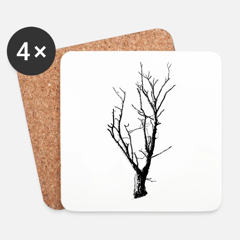 Baum - Untersetzer (4er-Set) - Weiß