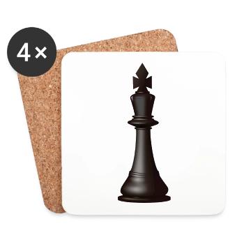 König Schach Figur - Untersetzer (4er-Set) - Weiß - Vorne