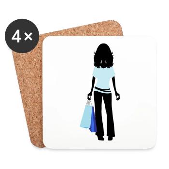 Woman shopping - Coasters (set of 4) - white - Front
