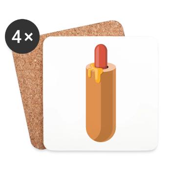 Hot dog - Coasters (set of 4) - white - Front