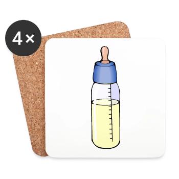bouteille de lait - Dessous de verre (lot de 4) - blanc - Devant