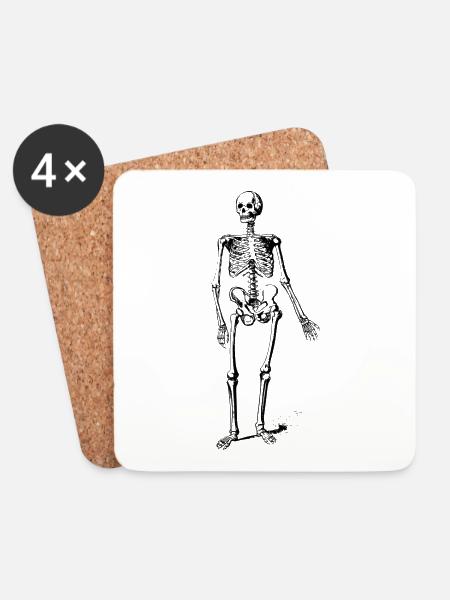 skeleton - Coasters (set of 4) - white