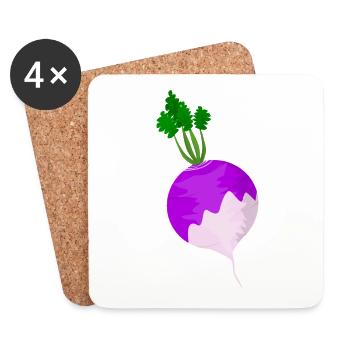 turnip - Coasters (set of 4) - white - Front