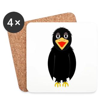 Crow - Coasters (set of 4) - white - Front