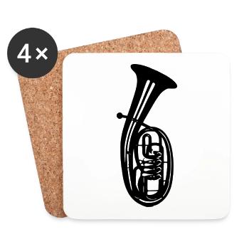 tenor horn - Coasters (set of 4) - white - Front