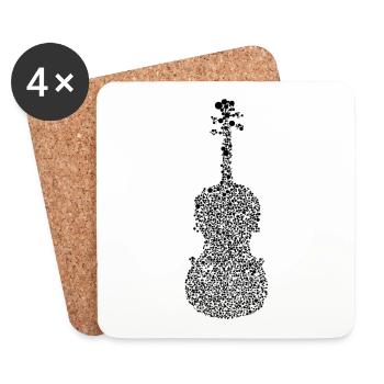 violoncelle - Dessous de verre (lot de 4) - blanc - Devant