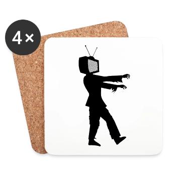 Zombie TV - Dessous de verre (lot de 4) - blanc - Devant