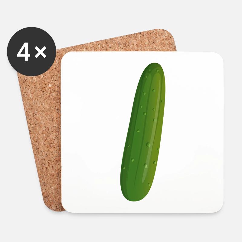 Gurke Gemüse - Untersetzer (4er-Set) - Weiß