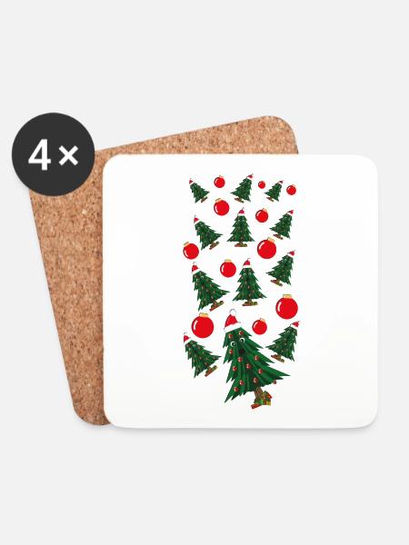 Wilde Weihnachtsbäume für Weihnachten. - Untersetzer (4er-Set) - Weiß