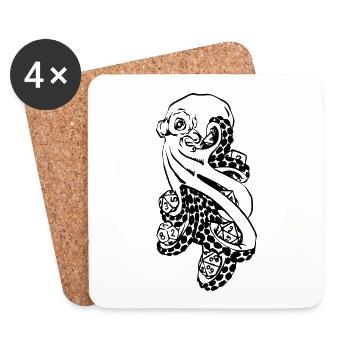 Kraken D20 RPG Game - Coasters (set of 4) - white - Front