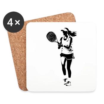 Tennis Spielerin - Sport Design - Untersetzer (4er-Set) - Weiß - Vorne
