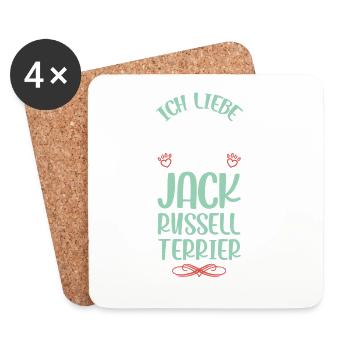 I love my Jack Russell Terrier - Coasters (set of 4) - white - Front