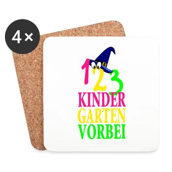 123 Kindergarten Over Spell Comic - Dessous de verre (lot de 4) - blanc - Devant