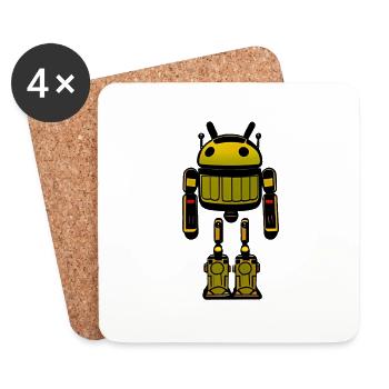 Robot poubelle Android - Dessous de verre (lot de 4) - blanc - Devant
