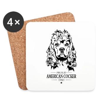 American Cocker Dad Hunde Cocker Spaniel Wilsigns - Untersetzer (4er-Set) - Weiß - Vorne