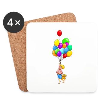 Mes ballons - Dessous de verre (lot de 4) - blanc - Devant