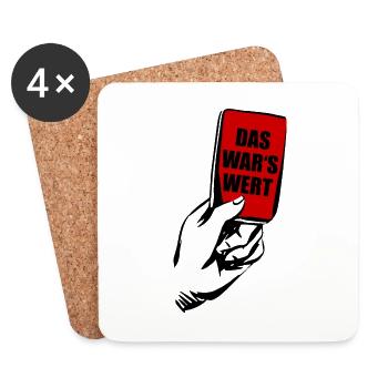 FUSSBALL ROTE KARTE FOUL PLATZVERWEIS FUßBALL - Untersetzer (4er-Set) - Weiß - Vorne