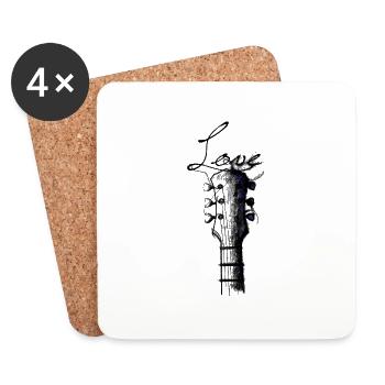 guitar - Coasters (set of 4) - white - Front